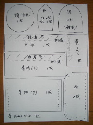 布あそぼ 着物姿のうさぎの作り方